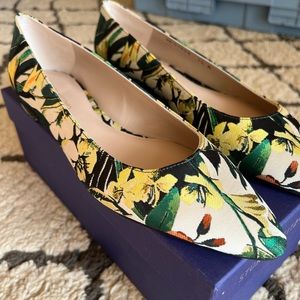 Stuart Weitzman floral flats, NWT, size 7.5